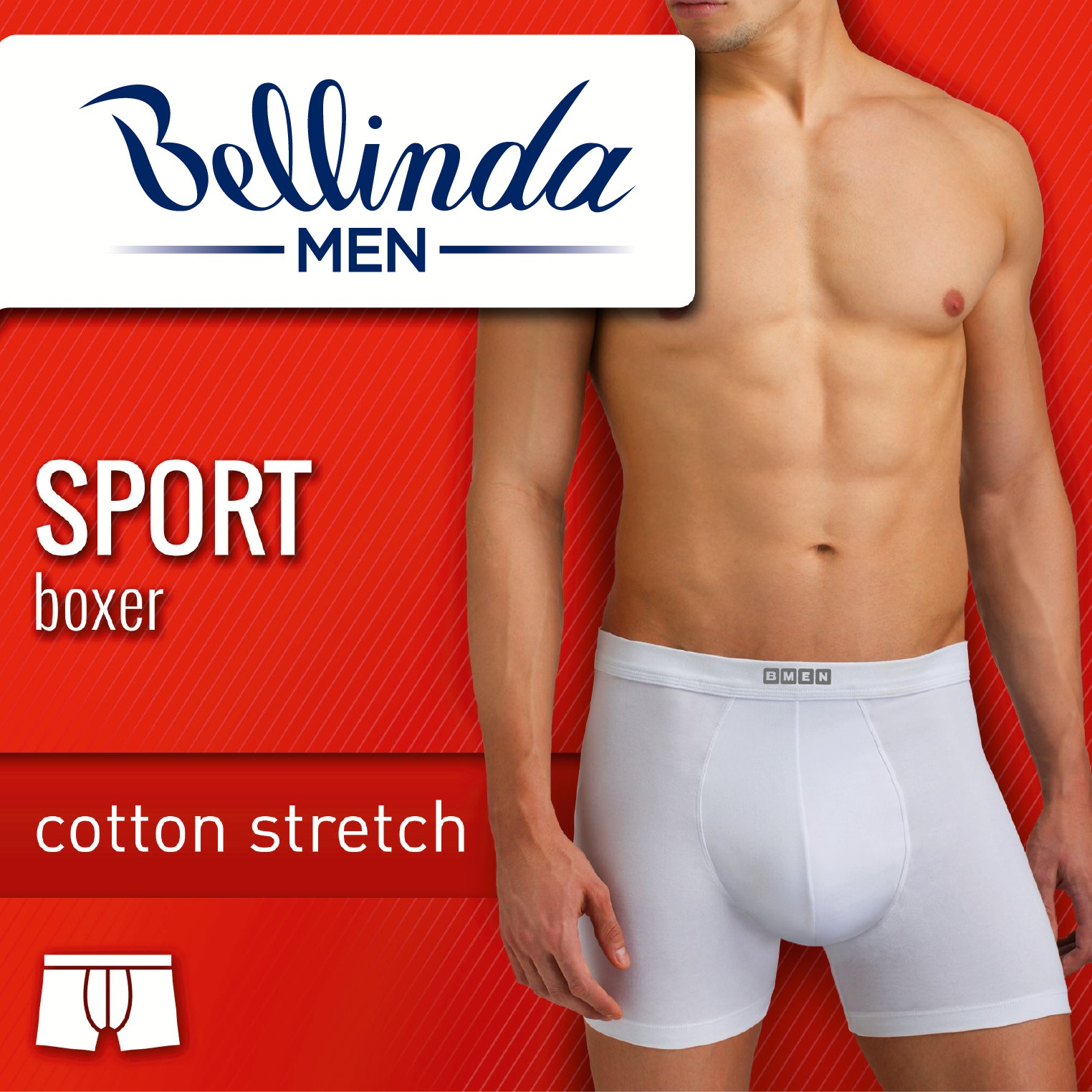 Bellinda SPORT BOXER - Men's Boxers With A Fashionable Cut - White